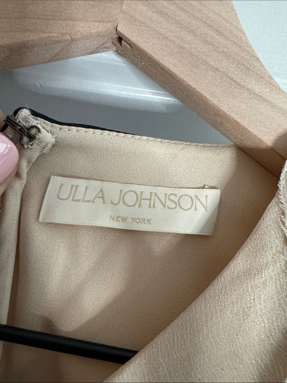 Ulla Johnson Conch Dress Cream Geometric with Subtle Beige Blue Tone - Picture 12 of 15